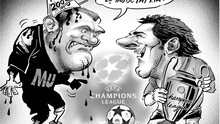 Biếm họa về trận chung kết Champions League MU - Barca