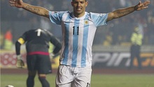 Aguero ghi bàn vào lưới Paraguay, nâng tỉ số lên 5-1 cho Argentina