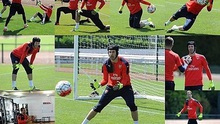 Petr Cech tập buổi đầu tiên ở Arsenal