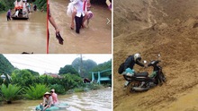 Giao thông giữa mưa lụt: Những hình ảnh 'chưa từng thấy trên đường'