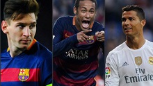 Messi, Ronaldo và Neymar lọt vào Top 3 đề cử Quả bóng Vàng