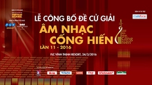 Giải Âm nhạc Cống hiến lần 11 - 2016