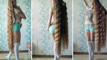 Cuồng 'Công chúa tóc mây', cô gái Nga xinh đẹp để tóc dài chấm gót