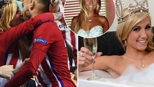 Carrasco gây 'sốt' sau nụ hôn hoa hậu Bỉ ở Chung kết Champions League