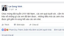 Công Vinh và HLV Henrique Calisto chúc mừng U19 Việt Nam