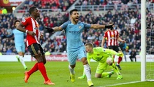 Sunderland 0–2 Man City: Aguero tỏa sáng, Man City lên thứ 3 Premier League