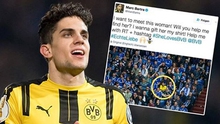 Fan nữ Dortmund gây sốc khi một mình giữa ‘rừng’ CĐV Schalke
