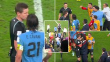 Cầu thủ Uruguay nổi giận, chỉ mặt trọng tài sau trận đấu với Ghana