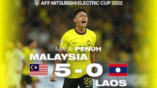 Kết quả Malaysia 5-0 Lào: "Hổ Mã Lai" tạo mưa bàn thắng, giành ngôi đầu bảng từ tay tuyển Việt Nam