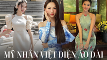 Diện áo dài local brand Việt: Hoa hậu Mai Phương hoá 'gái ngoan' sau loạt ồn ào, bạn gái Đoàn Văn Hậu kiều diễm tựa 'nàng thơ'