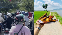 Đường đi ăn gà đốt Ô Thum tại An Giang bất ngờ đông nghịt khách đổ về ngày mùng 4 Tết 
