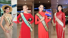 Dàn thí sinh Miss Earth 2023 rực rỡ với áo dài khi đến Việt Nam