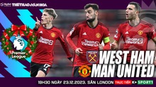 Nhận định bóng đá West Ham vs MU, Ngoại hạng Anh vòng 18 (19h30, 23/12)