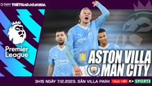 Nhận định bóng đá Aston Villa vs Man City, vòng 15 giải Ngoại hạng Anh (3h15 hôm nay 7/12)