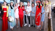 Chủ tịch Nawat và 7 mỹ nhân Miss Grand Thái 'chốt đơn đỉnh nhất' đã đổ bộ Tân Sơn Nhất, diện áo dài để ghi điểm fan Việt