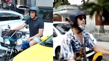 Thoải mái di chuyển bằng xe máy trên phố, tài tử Thái Lan được netizen trêu giống ‘anh grab’ cực phẩm