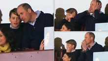 Hoàng tử George gây sốt với loạt biểu cảm giống hệt cha trong ngày đến sân xem bóng đá
