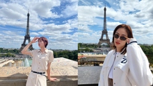 Dàn sao tuyển bóng chuyền nữ Việt Nam hóa ‘nàng thơ’ khi chụp ảnh với tháp Eiffel 