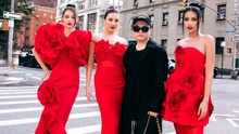 Dàn sao diện trang phục đỏ rực dự show diễn của Đỗ Mạnh Cường tại Tuần lễ Thời trang New York 