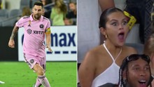 Ca sỹ nổi tiếng Selena Gomez phản ứng hài hước khi chứng kiến cơ hội ghi bàn của Messi bị từ chối