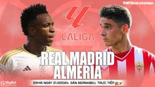 Nhận định bóng đá Real Madrid vs Almeria, vòng 21 La Liga (22h15 hôm nay)