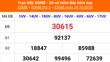 XSMB 24/10 - Kết quả Xổ số miền Bắc hôm nay 24/10/2024 - KQSXMB thứ Năm ngày 24 tháng 10