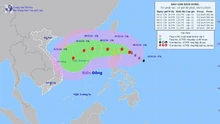 Bão YINXING giật cấp 17 đang di chuyển hướng Tây