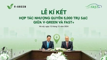 V-Green hợp tác Fast+ triển khai 5.000 trụ sạc đến hết năm 2025