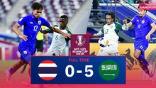 Báo Thái Lan thừa nhận đẳng cấp vượt trội của U23 Saudi Arabia sau trận thua 0-5 của đội nhà