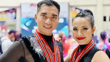 Cặp VĐV Phạm Trung Hòa - Nguyễn Mỹ Trang tham dự Giải Vô địch thế giới Dancesport hạng trung niên