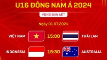 Lịch thi đấu bóng đá hôm nay 1/7, rạng sáng 2/7: Trực tiếp U16 Việt Nam vs U16 Thái Lan