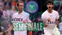 Link xem trực tiếp Medvedev vs Alcaraz, bán kết Wimbledon 2024 (19h30 hôm nay)