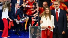 Công chúa Tây Ban Nha gây sốt khi xuất hiện ở chung kết EURO, xuống sân cùng cầu thủ ăn mừng danh hiệu