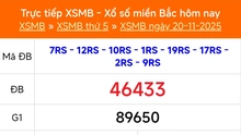 XSMB 20/11 - Kết quả Xổ số miền Bắc hôm nay 20/11/2025 - Kết quả XSMB thứ Năm ngày 20 tháng 11