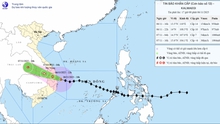 Đêm 6/11, bão số 13 đi vào đất liền khu vực từ Quảng Ngãi-Đắk Lắk và suy yếu dần