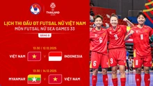 Lịch thi đấu ĐT futsal nữ Việt Nam tại SEA Games 33