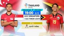 Link xem trực tiếp bóng đá U22 Singapore vs U22 Timor Leste 19h00 hôm nay, xem SEA Games 2025
