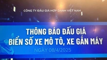 THÔNG BÁO CUỘC ĐẤU GIÁ BIỂN SỐ XE MÔ TÔ, XE GẮN MÁY NGÀY 08/4/2025