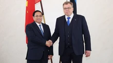 Hình ảnh Thủ tướng Phạm Minh Chính hội kiến Chủ tịch Quốc hội Estonia