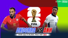 Nhận định, soi tỷ lệ Andorra vs Anh 23h00 ngày 07/06, vòng loại World Cup 2026