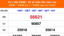 XSMB 16/7 - Kết quả Xổ số miền Bắc hôm nay 16/7/2025 - Kết quả XSMB thứ Tư ngày 16 tháng 7