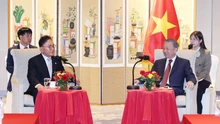 Tổng Bí thư Tô Lâm tiếp nguyên Tổng Lãnh sự danh dự Việt Nam Park Soo Kwan tại Hàn Quốc