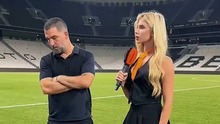 HLV Shakhtar Donetsk gây sốt vì cố gắng 'lảng tránh' vợ học trò khi được phỏng vấn