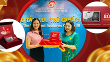 Thỏi bạc 0001 - kỷ niệm 80 năm Quốc khánh được lưu giữ tại Trung tâm Lưu trữ Quốc gia III