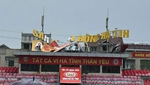 Sân Hà Tĩnh chịu ảnh hưởng của cơn bão số 5, BTC yêu cầu các CLB chủ động cập nhật tình hình