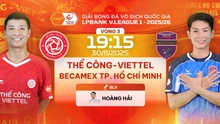 Lịch thi đấu bóng đá hôm nay 30/8: Trực tiếp Thể Công Viettel đấu với Becamex TPHCM
