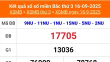 XSMB 16/9 - Kết quả Xổ số miền Bắc hôm nay 16/9/2025 - Kết quả XSMB thứ Ba ngày 16 tháng 9