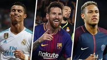 Ronaldo, Messi, Neymar lần thứ ba liên tiếp cạnh tranh Cầu thủ hay nhất FIFA
