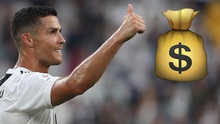 Ronaldo nhận lương cao nhất Serie A, nhiều gấp 3 lần người đứng thứ hai