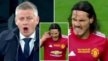 Solskjaer và Cavani cãi nhau nảy lửa sau bàn thua của MU